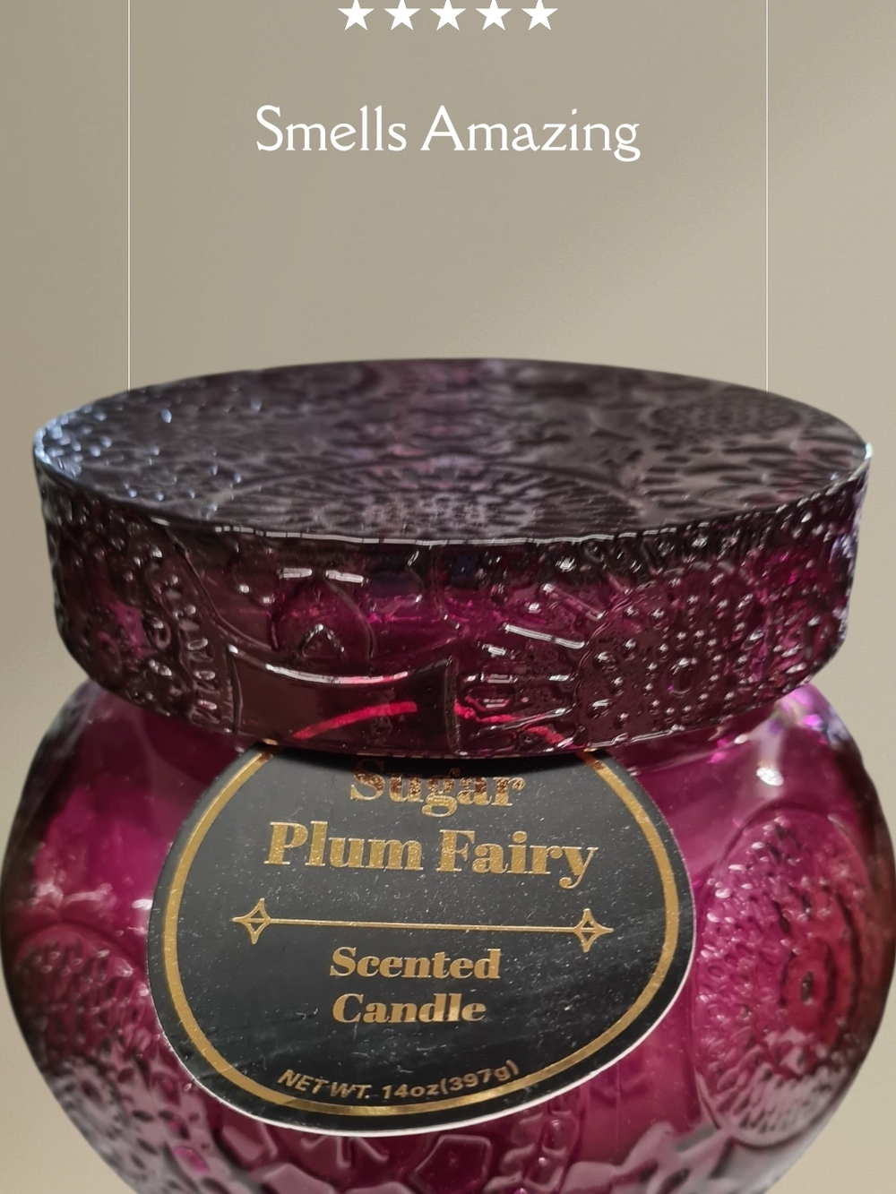 Scented Decorative Candle Trio - Olive Green, Plum, Amber - Picture 2 of 7